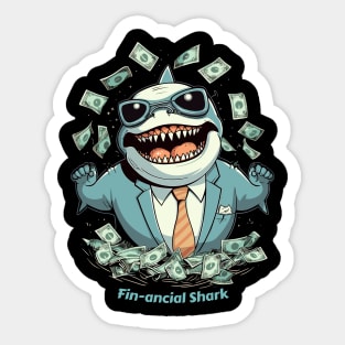 Fin-ancial Shark | Shark Fan Tee Sticker